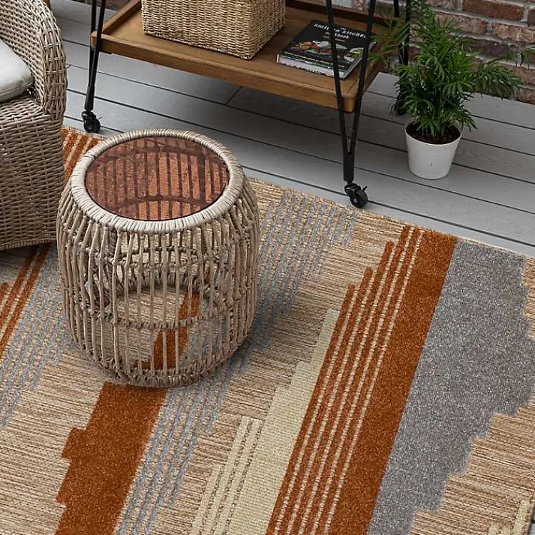 Kirklands Home Fernandina Outdoor Area Rug, 9x12 Brown Clearance