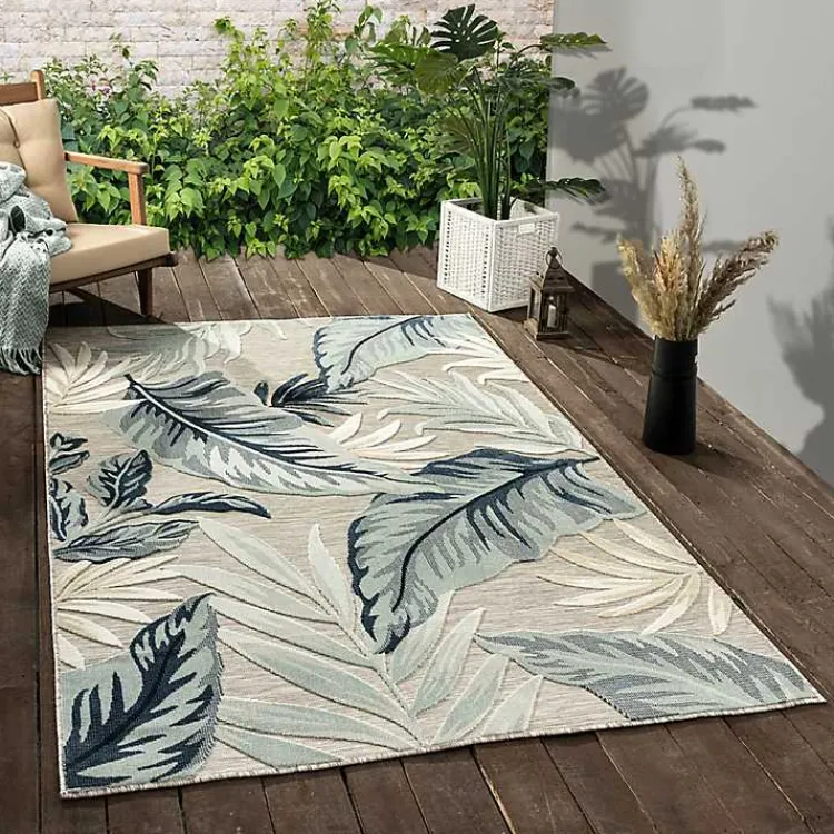 Kirklands Home Ferns and Palms Indoor/Outdoor Area Rug, 7x9