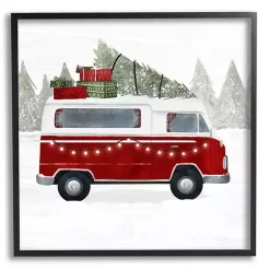 Christmas Art & Wall Decor>Kirklands Home Festive Christmas Van Framed Art Print