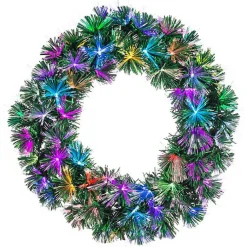 Christmas Wreaths>Kirklands Home Fiber Optic Color Changing Christmas Wreath Green