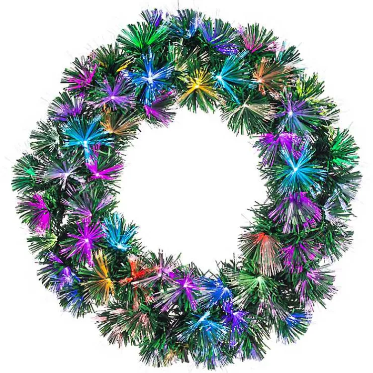 Christmas Wreaths>Kirklands Home Fiber Optic Color Changing Christmas Wreath Green