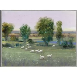 Kirklands Home Field of Sheep Framed Canvas Art Print Green Online