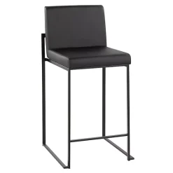 Kirklands Home Fiji Faux Leather Counter Stools, Set of 3 Black Discount