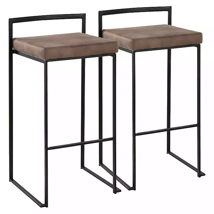Kirklands Home Fiji Stackable Bar Stools, Set of 2 Brown Hot