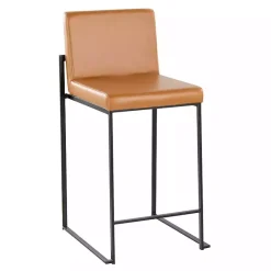 Kirklands Home Fiji Camel Faux Leather Counter Stools, Set of 2 Tan New