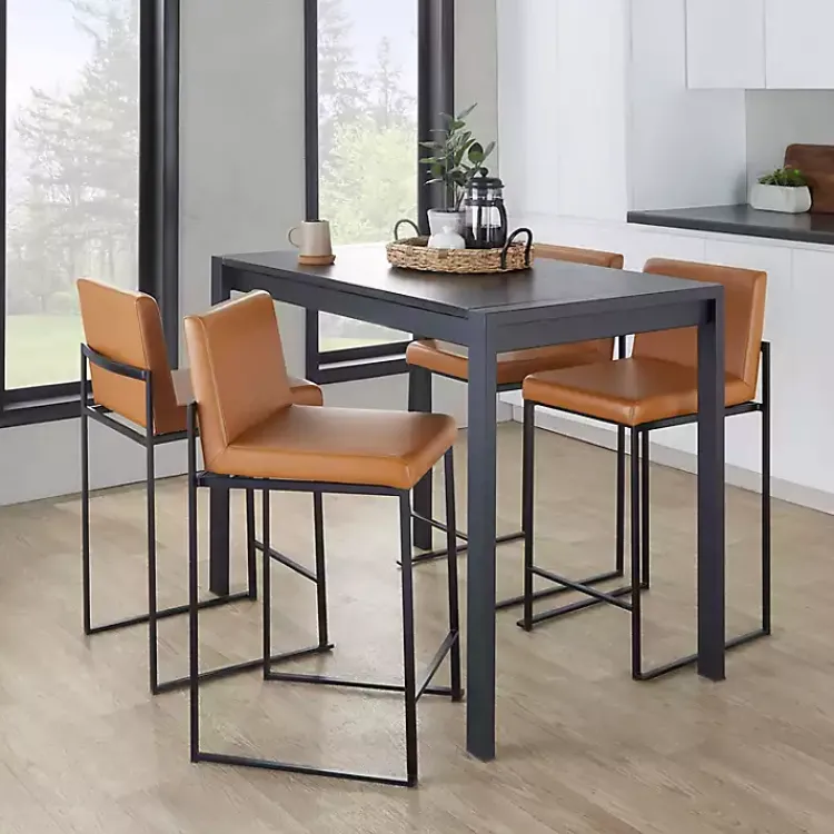 Kirklands Home Fiji Camel Faux Leather Counter Stools, Set of 2 Tan New