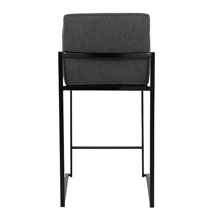 Kirklands Home Fiji Charcoal Upholstered Counter Stools, Set of 3 Gray