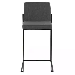 Kirklands Home Fiji Charcoal Upholstered Counter Stools, Set of 3 Gray