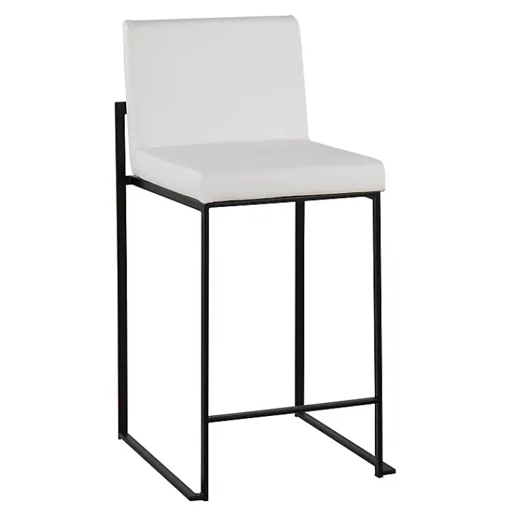 Kirklands Home Fiji Faux Leather Counter Stools, Set of 3 White Clearance