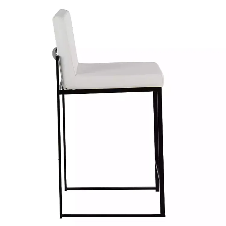 Kirklands Home Fiji Faux Leather Counter Stools, Set of 3 White Clearance