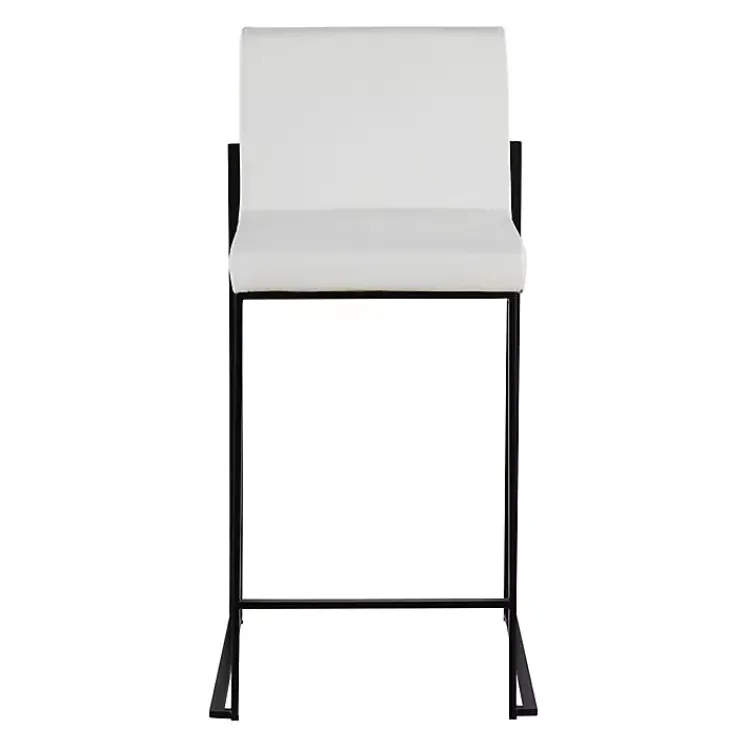 Kirklands Home Fiji Faux Leather Counter Stools, Set of 3 White Clearance
