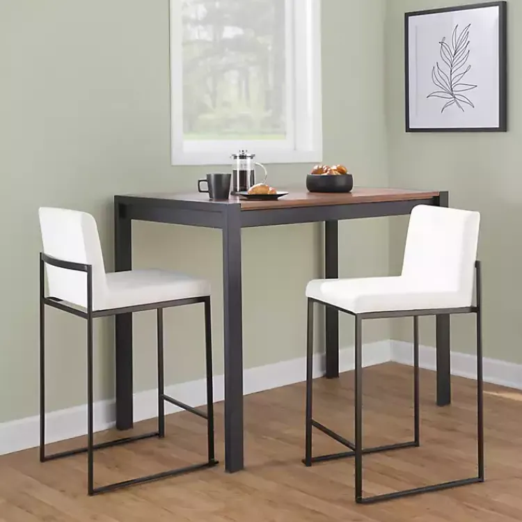 Kirklands Home Fiji Velvet Counter Stools, Set of 3 White New