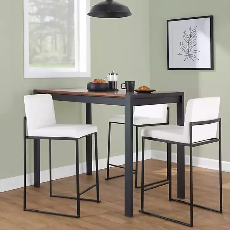 Kirklands Home Fiji Velvet Counter Stools, Set of 3 White New