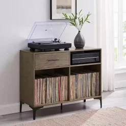 Kirklands Home Finn Record Storage Media Cabinet Brown Best