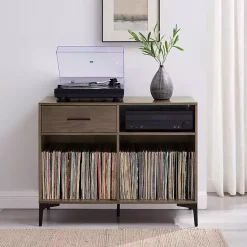 Kirklands Home Finn Record Storage Media Cabinet Brown Best
