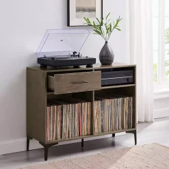 Kirklands Home Finn Record Storage Media Cabinet Brown Best