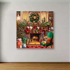 Christmas Art & Wall Decor>Kirklands Home Fireside Christmas Canvas Art Print Multi