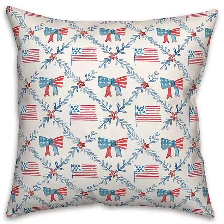 Kirklands Home Flags and Bows 4th of July Indoor/Outdoor Pillow Sale