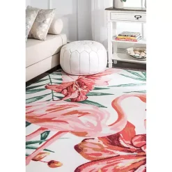 Kirklands Home Flamingo Leaf Indoor/Outdoor Area Rug, 8x10 Online