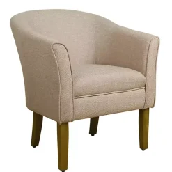 Kirklands Home Flax Brown Modern Barrel Accent Chair Tan Sale