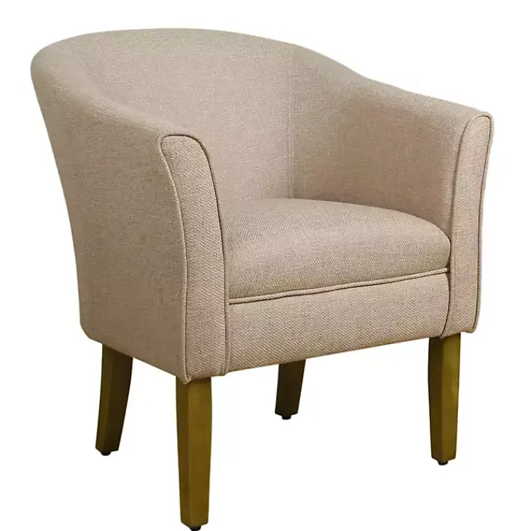 Kirklands Home Flax Brown Modern Barrel Accent Chair Tan Sale