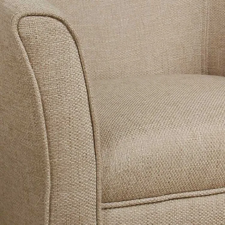 Kirklands Home Flax Brown Modern Barrel Accent Chair Tan Sale