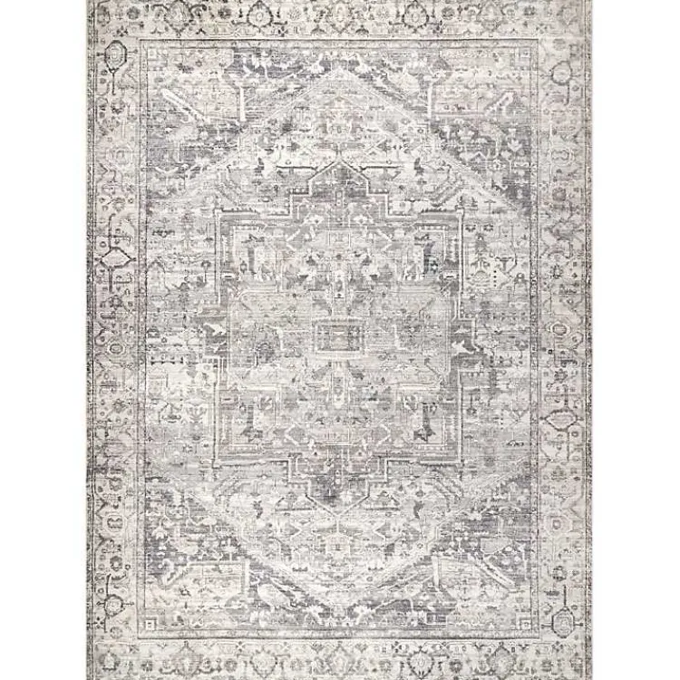 Kirklands Home Flo Vintage Medallion Washable Area Rug, 5x8 Gray Best