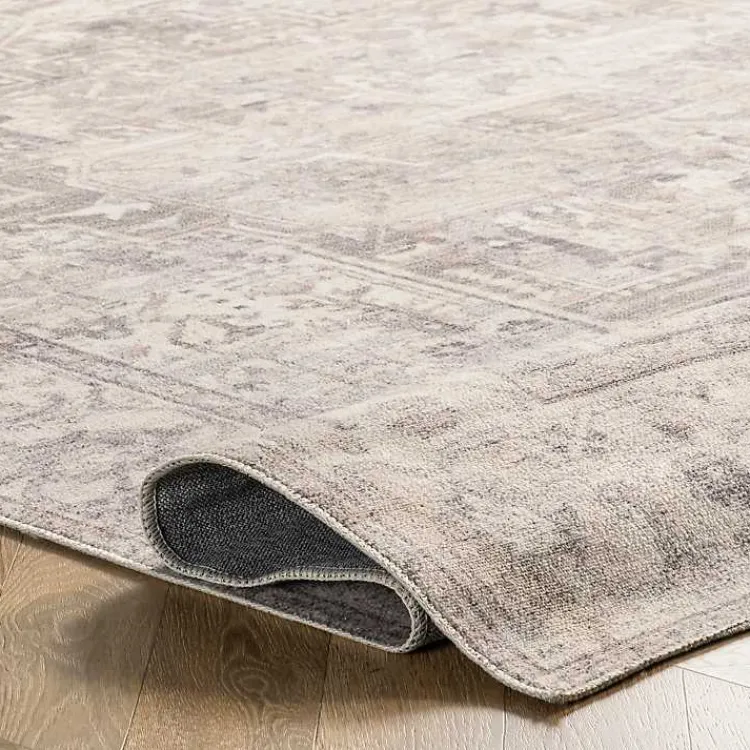 Kirklands Home Flo Vintage Medallion Washable Area Rug, 5x8 Gray Best