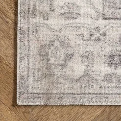 Kirklands Home Flo Vintage Medallion Washable Area Rug, 5x8 Gray Best