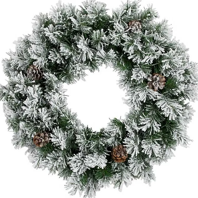 Christmas Wreaths>Kirklands Home Flocked Angel Pine Wreath