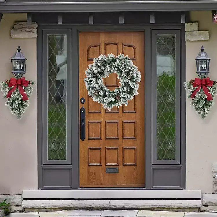 Christmas Wreaths>Kirklands Home Flocked Angel Pine Wreath