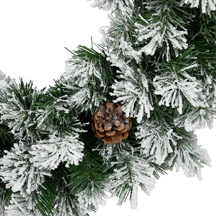 Christmas Wreaths>Kirklands Home Flocked Angel Pine Wreath