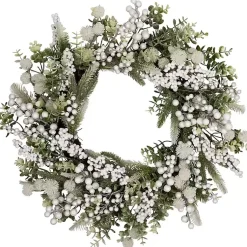 Christmas Wreaths>Kirklands Home Flocked Eucalyptus and Pine Christmas Wreath
