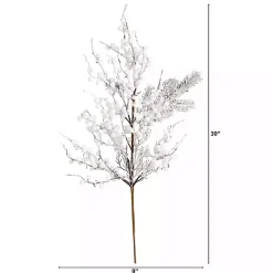 Stems & Bouquets>Kirklands Home Flocked Holly Berry Stems, Set of 3 White