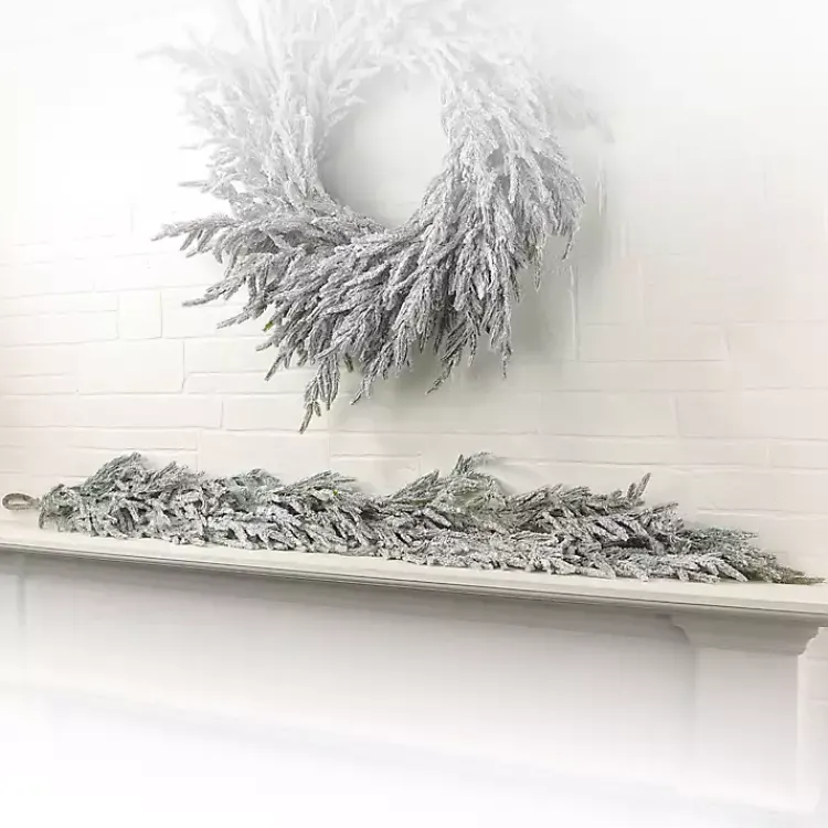 Christmas Arrangements & Garland>Kirklands Home Flocked Norfolk Pine Garland