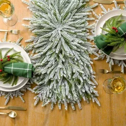 Christmas Dining & Entertaining>Kirklands Home Flocked Norfolk Pine Table Topper