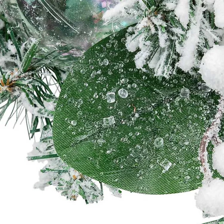 Arrangements & Greenery>Kirklands Home Flocked Pine and Ornament Candle Centerpiece
