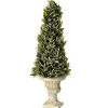 Trees & Topiaries>Kirklands Home Flocked Sage Cone in Urn Arrangement, 24 in.