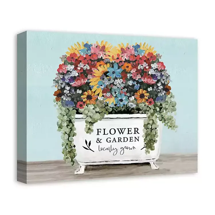 Kirklands Home Floral Bathtub Canvas Art Print Multi