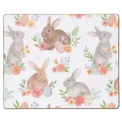 Easter Decorations>Kirklands Home Floral Bunnies Hardboard Placemats, Set of 6