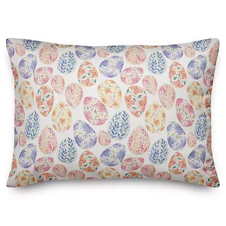 Easter Decorations>Kirklands Home Floral Easter Eggs Lumbar Pillow Multi
