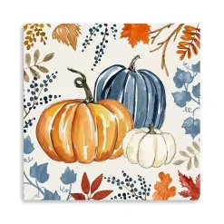 Fall>Kirklands Home Floral Edge Pumpkins Canvas Wall Art