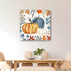 Fall>Kirklands Home Floral Edge Pumpkins Canvas Wall Art