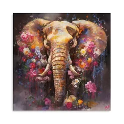 Kirklands Home Floral Elephant Canvas Art Print