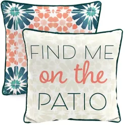 Kirklands Home Floral Find Me on the Patio Outdoor Pillow Clearance