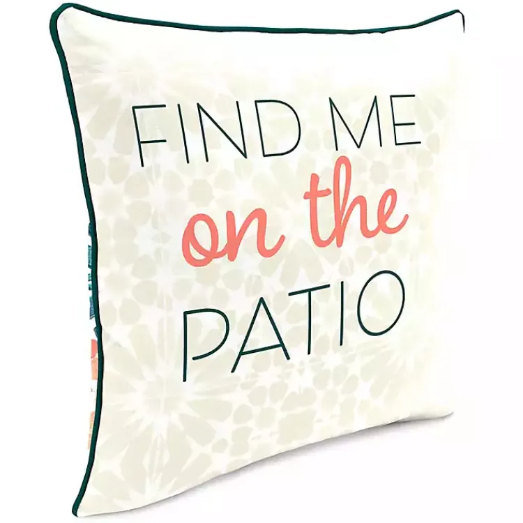 Kirklands Home Floral Find Me on the Patio Outdoor Pillow Clearance