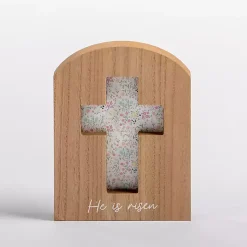 Easter Decorations>Kirklands Home Floral He is Risen Cross Easter Tabletop Sign