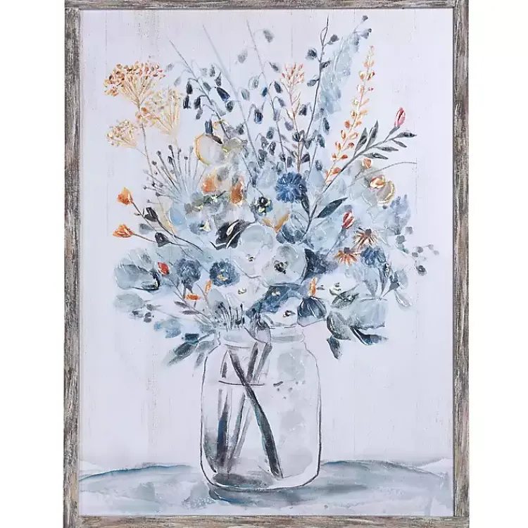 Kirklands Home Floral In A Jar II Framed Wall Art Print Blue Discount