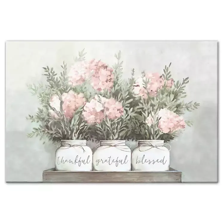 Kirklands Home Floral Mason Jars Canvas Art Print Multi Clearance