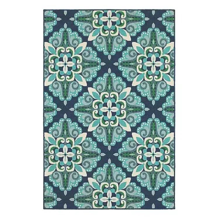 Kirklands Home Floral Medallion Jenn Outdoor Rug, 5x7